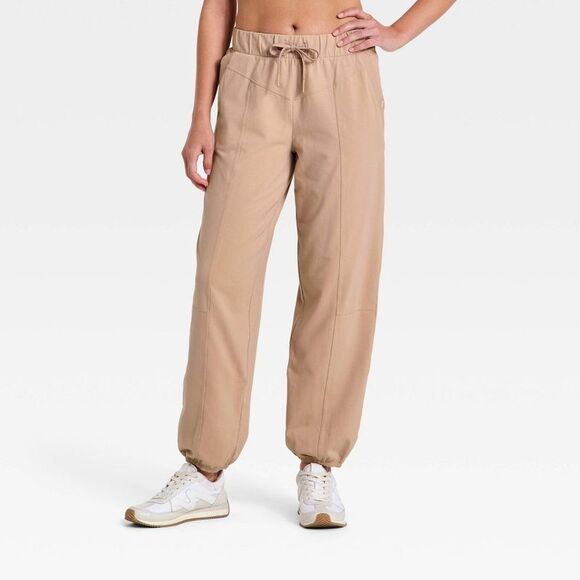 JoyLab Pants - Women's Washed Jersey Jogger Pants - JoyLab Light Taupe S